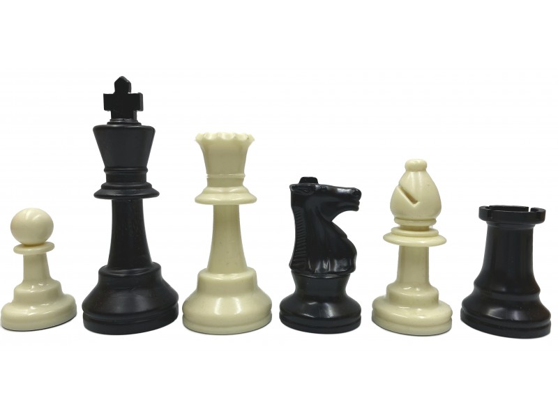 Ξύλινη σκακιέρα σπαστή 50 Χ 50 εκ. μαζί με σέτ πλαστικά πιόνια χωρίς βάρος , με τσόχα στην βάση και με ύψος βασιλιά 9.5 εκ.
