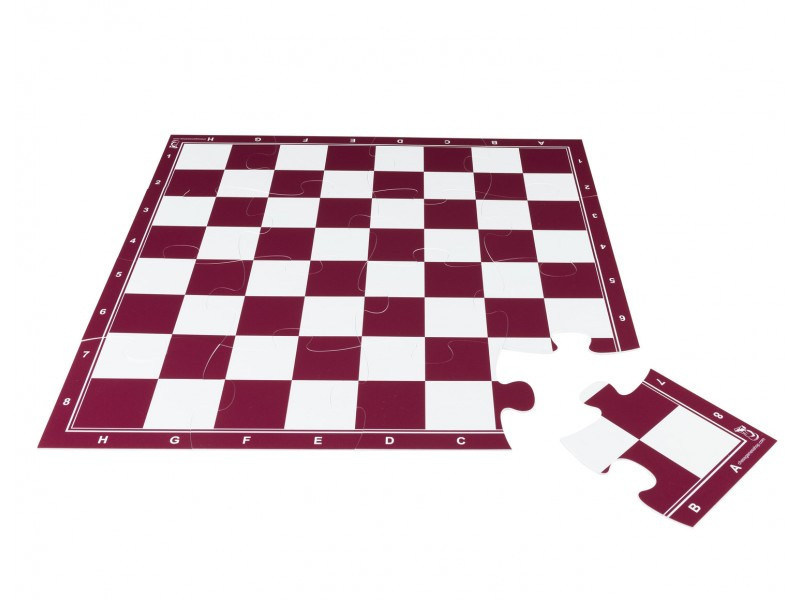 Σκακιέρα παζλ 16 τεμαχίων με διάσταση 50 Χ 50 εκ. - Χρώμα:κόκκινη