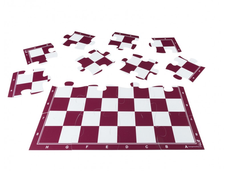 Σκακιέρα παζλ 16 τεμαχίων με διάσταση 50 Χ 50 εκ. - Χρώμα:κόκκινη