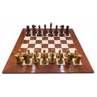 Royal knight 10.11 εκ.με διπλό βάρος μαζί με σκακιέρα ξύλινη glossy Red Ferrer 55 Χ 55 εκ. 