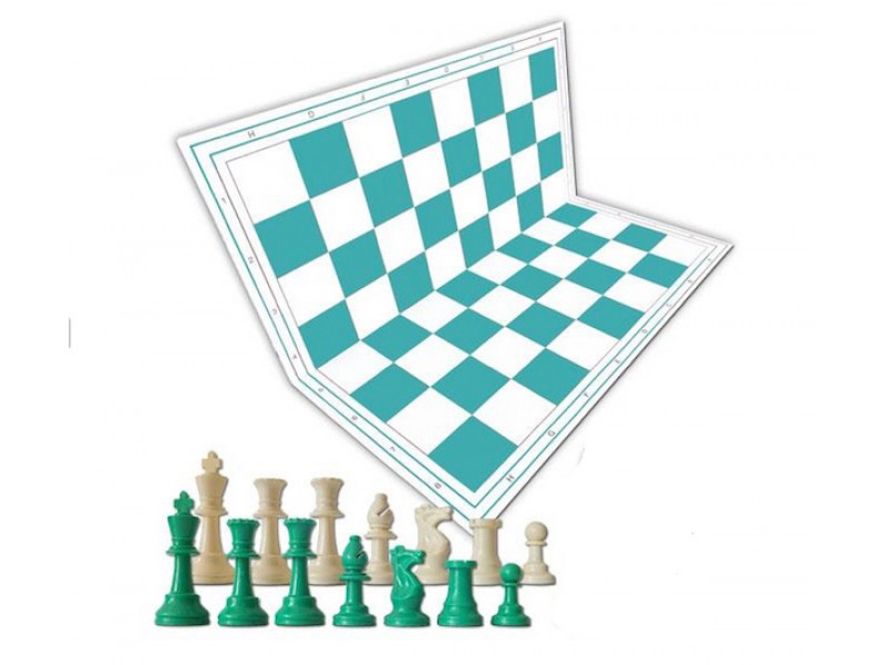 Χρωματιστό πλαστικό σέτ για σκάκι (πράσινη)