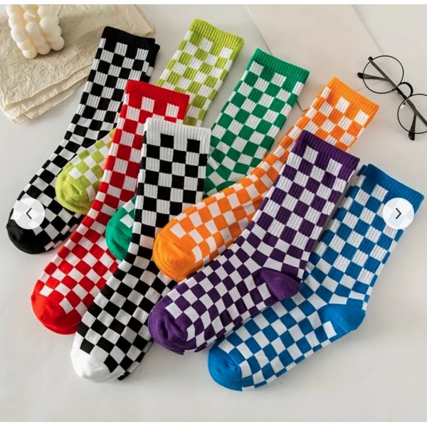 Σκακιστικές κάλτσες σε διάφορα χρώματα (8 ζευγάρια)