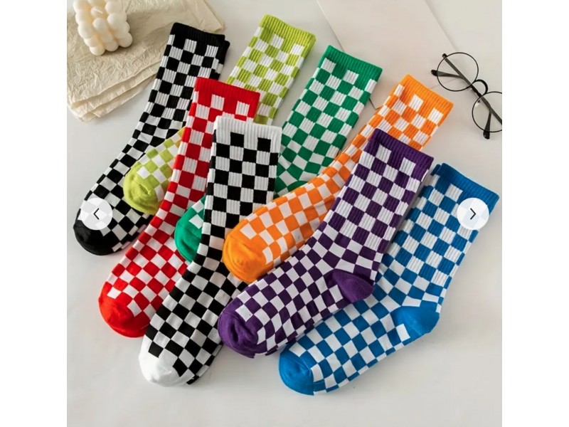 Σκακιστικές κάλτσες σε διάφορα χρώματα (8 ζευγάρια)