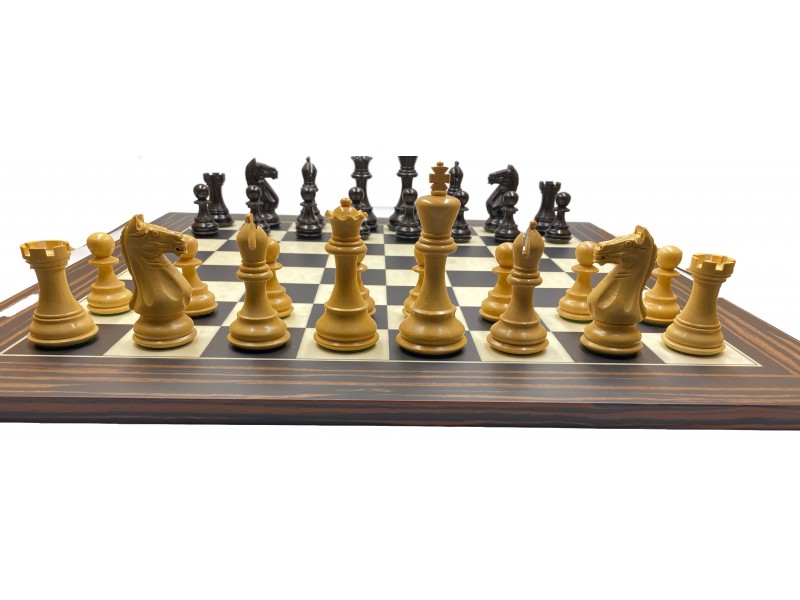 Supreme πιόνια και ύψος βασιλιά 9.5 εκ. μαζί με Deluxe σκακιέρα brown-ebony Ferrer 50 X 50 εκ.