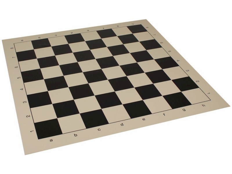 Σκακιέρα βινυλίου μαύρη  50 Χ 50 μαζί με πλαστικά πιόνια (με βάρος)  με ύψος βασιλιά 9.8 εκ.