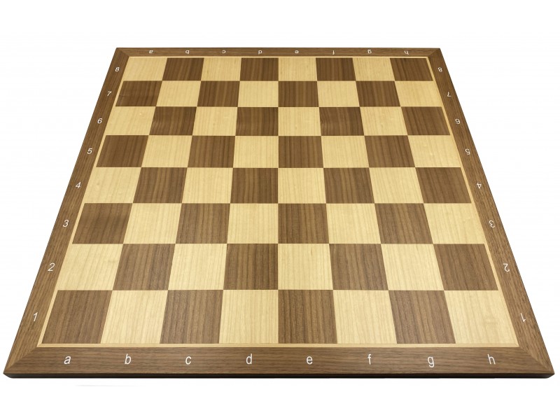 Σκακιέρα ξύλινη καρυδιά πλακέτα 45 Χ 45 εκ. - 5 εκ καρέ  (με συντεταγμένες) 