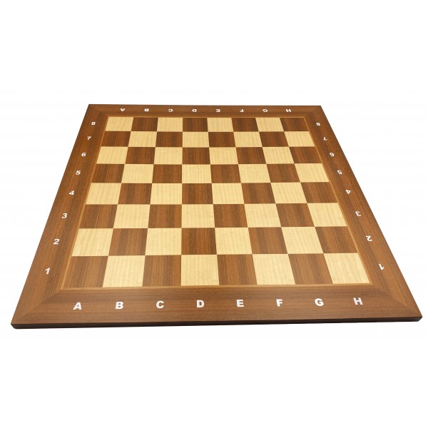 Σκακιέρα ξύλινη καρυδιά πλακέτα 41 Χ 41 εκ.  (με συντεταγμένες)