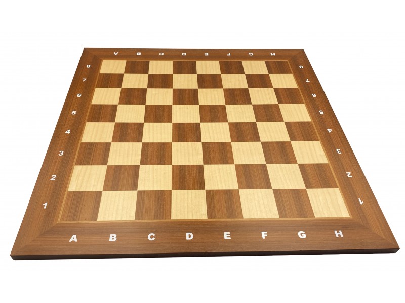 Σκακιέρα ξύλινη μαόνι πλακέτα "Asden" -  50 Χ 50 εκ. (με συντεταγμένες 