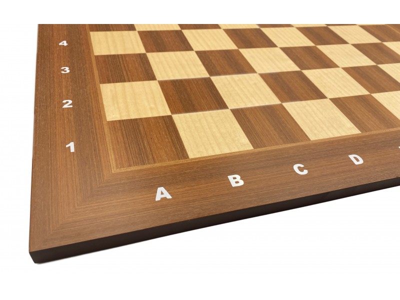 Σκακιέρα ξύλινη μαόνι πλακέτα  55 Χ 55 εκ. (με συντεταγμένες) 