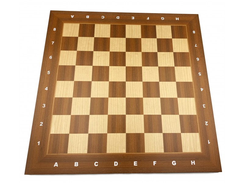 Σκακιέρα ξύλινη μαόνι πλακέτα "Asden" -  50 Χ 50 εκ. (με συντεταγμένες + ΔΩΡΟ υφασμάτινη τσάντα μεταφοράς