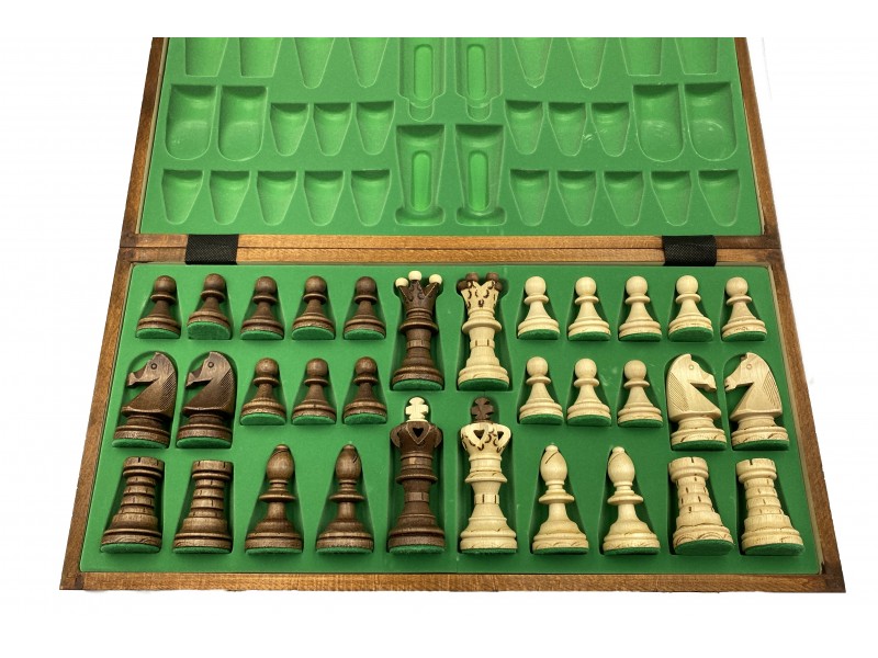 Σκακιέρα ξύλινη  Ambassador brown edition μαζί με ξύλινα πιόνια 