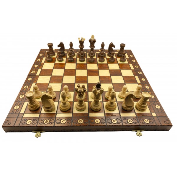 Σκακιέρα Ambassador brown edition μαζί με ξύλινα πιόνια 