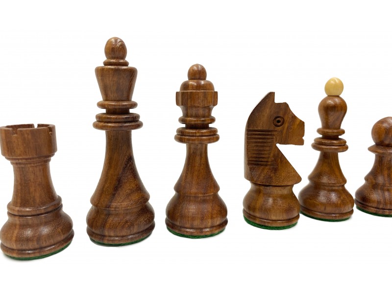 Dubrovnik σετ με ύψος βασιλιά 9 εκ, διπλό βάρος με ξύλινη σκακιέρα με συντεταγμένες 41 Χ 41 εκ.