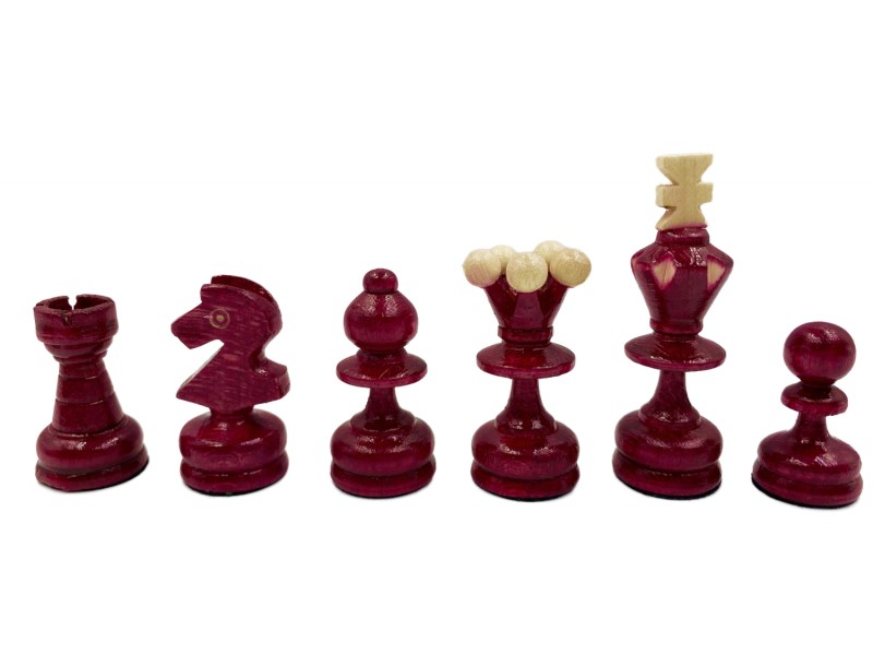Ξύλινη σκακιέρα γυαλιστερή (glossy) Gloria Cherry  - Διάσταση 31 Χ 31 εκ. με ξύλινα πιόνια 